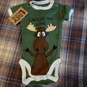 Lazy One Green Moose Hug Bodysuit